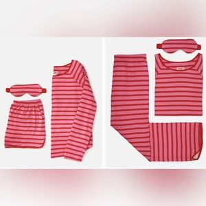 Kate Spade pink and red striped Pajamas size large